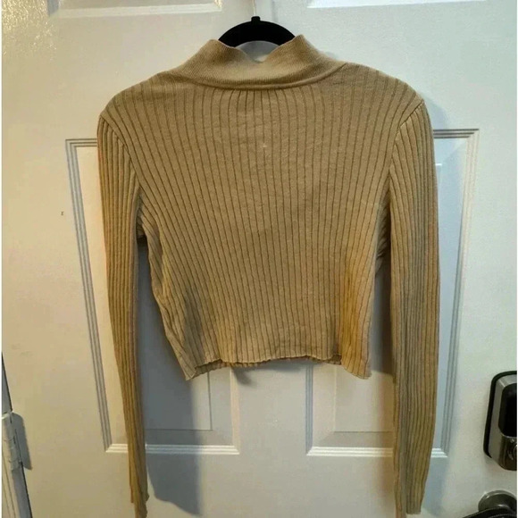 Y2K Collared Ribbed CropTop Sweater 90’s Inspired Preppy - Picture 6 of 7